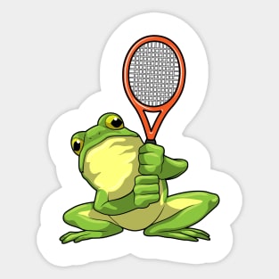 Frog at Tennis with Tennis racket Sticker